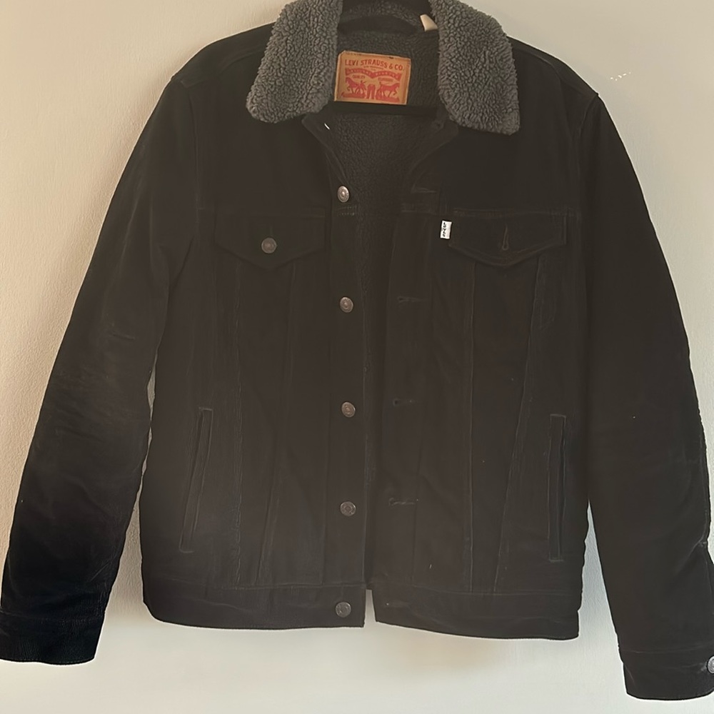 Levi's Black Bomber Jacket with Gray Collar